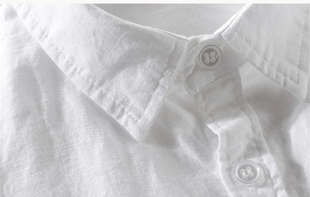 Summer men's shirts short sleeve Solid men clothing Tops breathable cotton and linen Casual shirt for young man