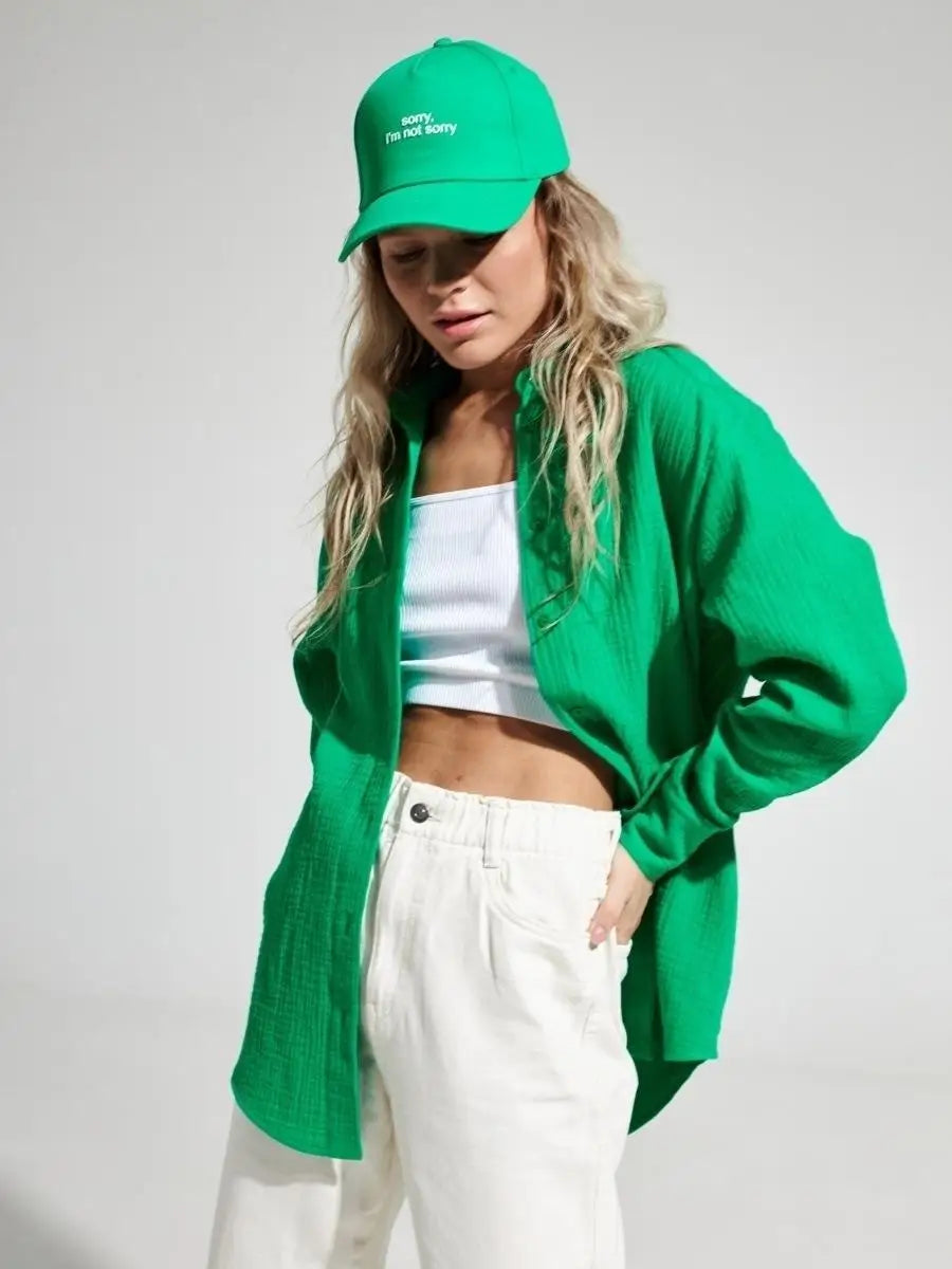 Summer Cotton Shirts for Women Breathable Long Sleeve Sunscreen Shirt Office Lady Solid Blouse Female Loose Chic Tops Outerwear