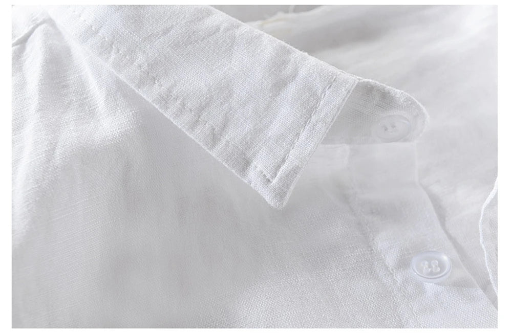 Summer men's shirts short sleeve Solid men clothing Tops  breathable cotton and linen Casual shirt for young man