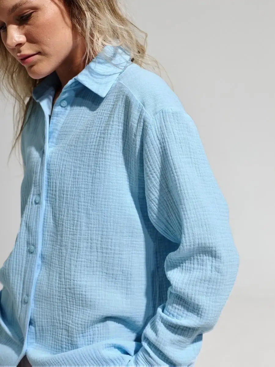 Summer Cotton Shirts for Women Breathable Long Sleeve Sunscreen Shirt Office Lady Solid Blouse Female Loose Chic Tops Outerwear