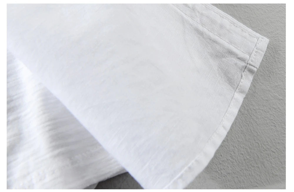 Summer men's shirts short sleeve Solid men clothing Tops  breathable cotton and linen Casual shirt for young man