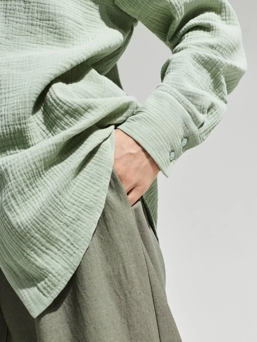 Summer Cotton Shirts for Women Breathable Long Sleeve Sunscreen Shirt Office Lady Solid Blouse Female Loose Chic Tops Outerwear